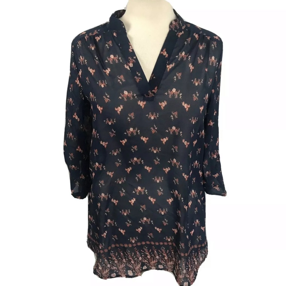 Forever 21 blouse sheer long sleeve